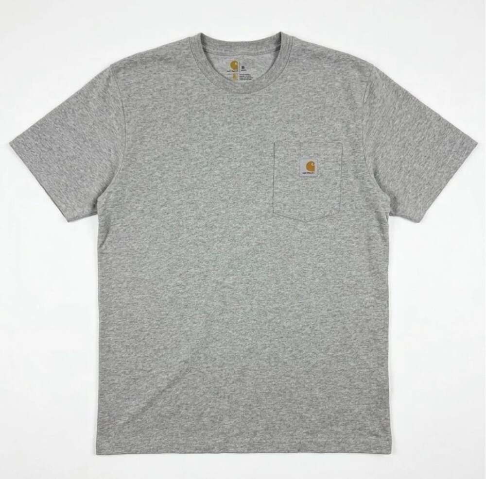 Carhartt K87 Workwear Pocket T-Shirt Size L Heather Gray Short Sleeve